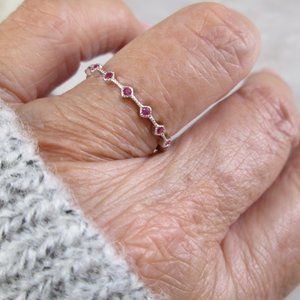 Dainty 925 Sterling RUBY Eternity Ring>925 RUBY Ring,Sterling Ruby Ring,925 ring